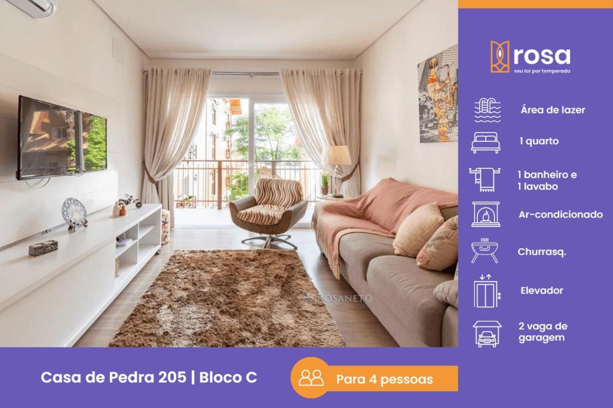 Rosa Edificio Casa De Pedra Lägenhet Gramado Exteriör bild