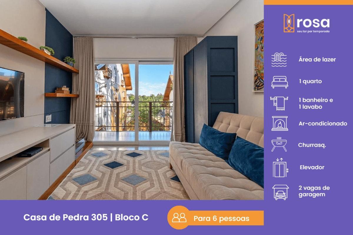 Rosa Edificio Casa De Pedra Lägenhet Gramado Exteriör bild